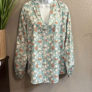 #383 boutique, floral Boho top size XL